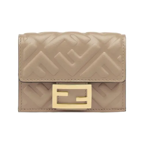 fendi silk Baguette Lambskin Wallet Extra Mini Women's Dove Gray