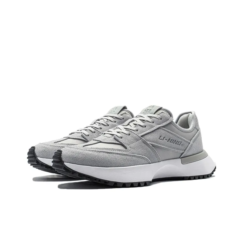 LiNing Lightweight And Wear-resistant Low-Top Running Shoes Men's Gray-2