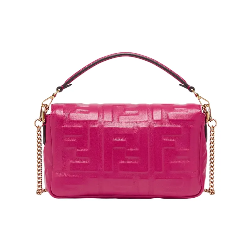 FENDI Baguette Lambskin Baguette Bag Portable Crossbody Bag Shoulder Bag Mini Women's Pink-2