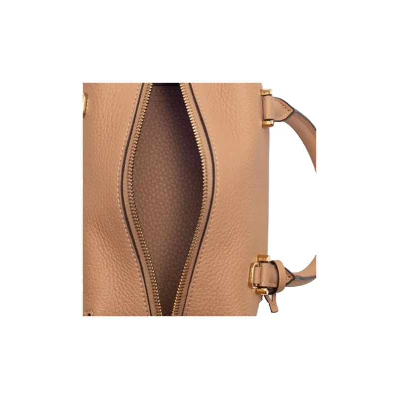 Delvau Cool Bo Grained Calfskin Handbag Shoulder Bag Crossbody Bag Mini Women's Beige-3