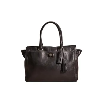 COACH Legacy Leather Tote Bag Shopping Bag Handbag Large Size Men's Black
