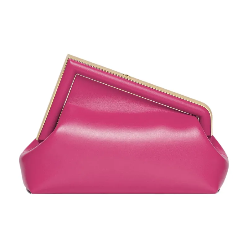 FENDI Lambskin One Shoulder Crossbody Clutch Regular Women's Pink-0