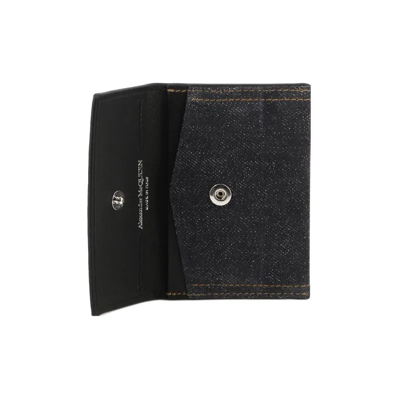 Alexander McQueen Cotton Fabric Wallet Women's Dark Blue-3