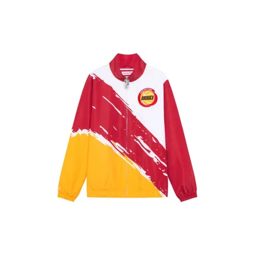 Mitchell Ness Jackets Men Red And Yellow