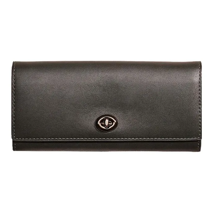 COACH Envelope Glove Tanned Leather Handheld Envelope Wallet Women's Black-0