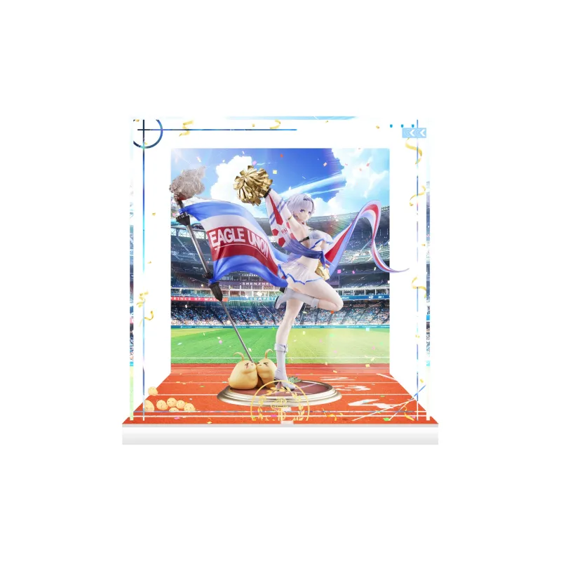 AOWOBOX Azur Lane Characters Alice Glint Azur Lane, Reno, Wave's Cheerleader Figure, Display Case Model Accessories-0