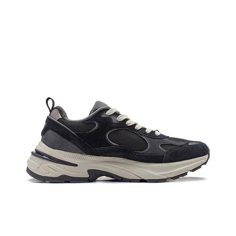 LiNing Beichen Cushioning, Slip Resistant, Abrasion Resistant Support Low Top Chunky Sneakers Men's Black Gray-1