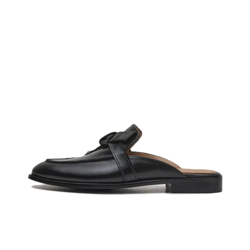 FLATTERED Wrap-toe Slippers 2cm Women's Black-0