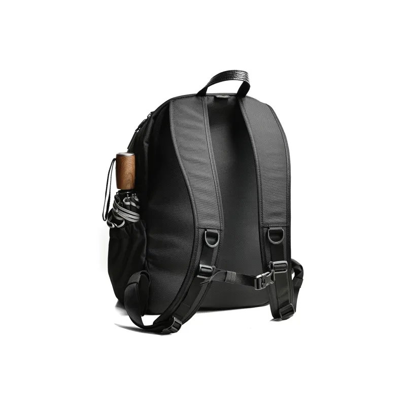 MYBRANDORIGINAL Ballistic Nylon Backpack Student Backpack Unisex Black-3