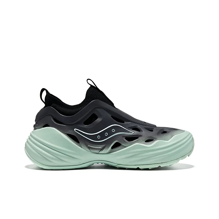 Saucony FOAM WEB Shock absorbing And Waterproof Low Top Running Shoes Unisex Gray Black Green-1