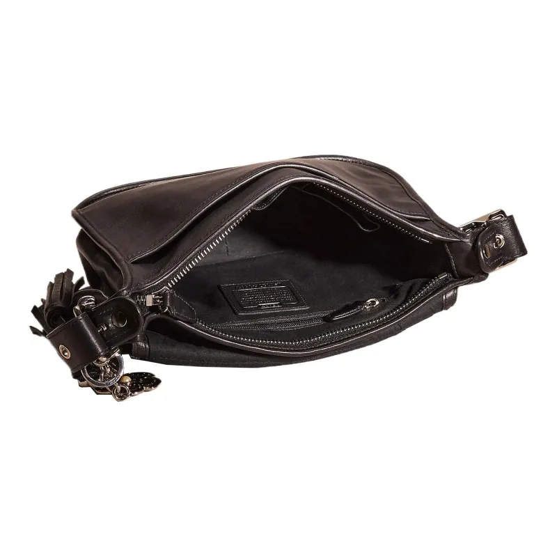 COACH Legacy Leather Saddle Bag Shoulder Bag Crossbody Bag Large Size Women's Black-2