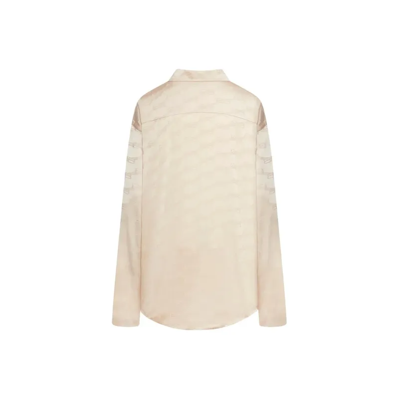 Balenciaga Logo Monogram Collared Long-Sleeve Shirt-1