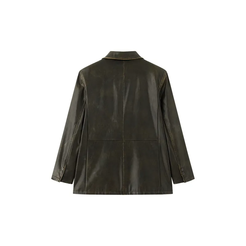 ZHOUMIAO Business Suits Women's Vintage Gold Brown-1