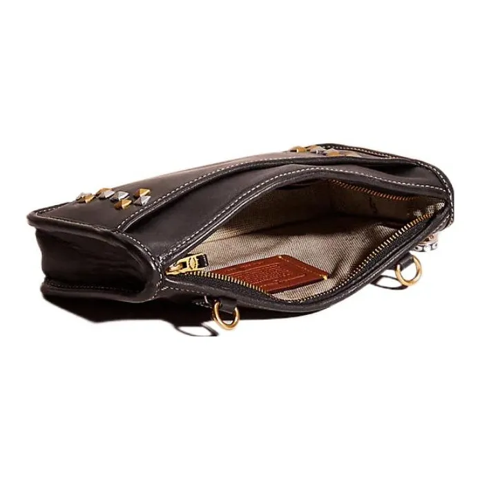 COACH Britt Leather Coin Purse Wrist Bag Wallet Small Size Women's Black-2