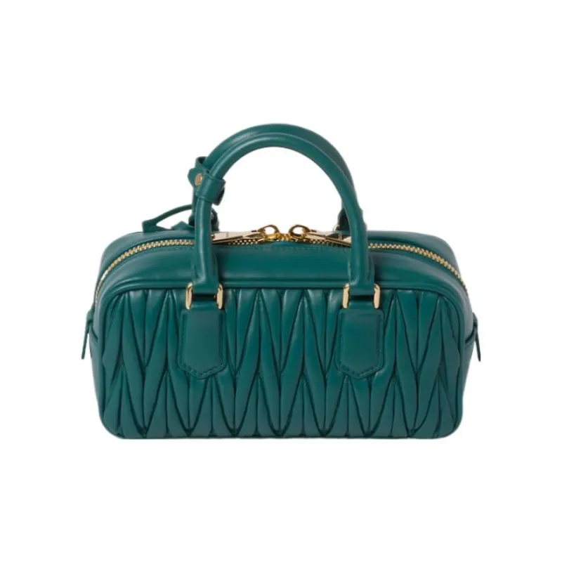 MIU MIU Arcadie Series Nappa Leather Shoulder Bag, Crossbody Bag, Handbag Women's Lagoon Blue-2