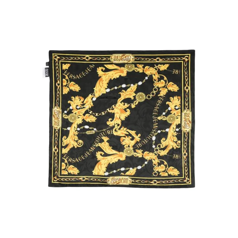 VERSACE Silk Scarves Women's Black-1