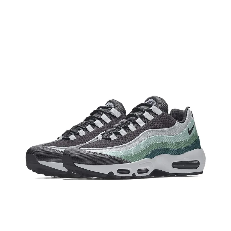 Nike Air Max 95 Wear Resistant Low Top Casual Shoes Women's Black Green-2