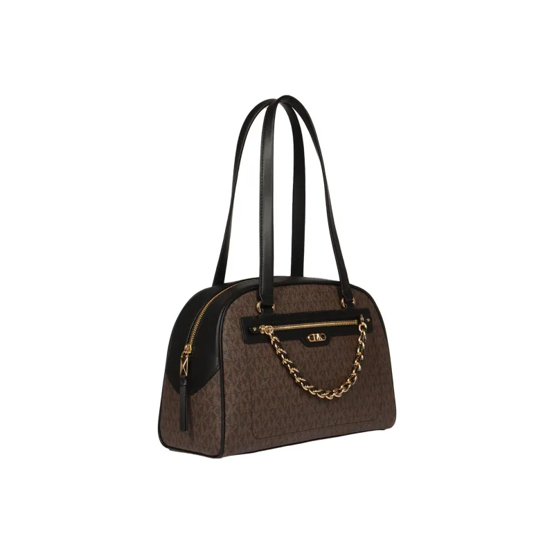 MICHAEL KORS PVC Boston Bag Handbag, Shoulder Bag Women's Brown-1
