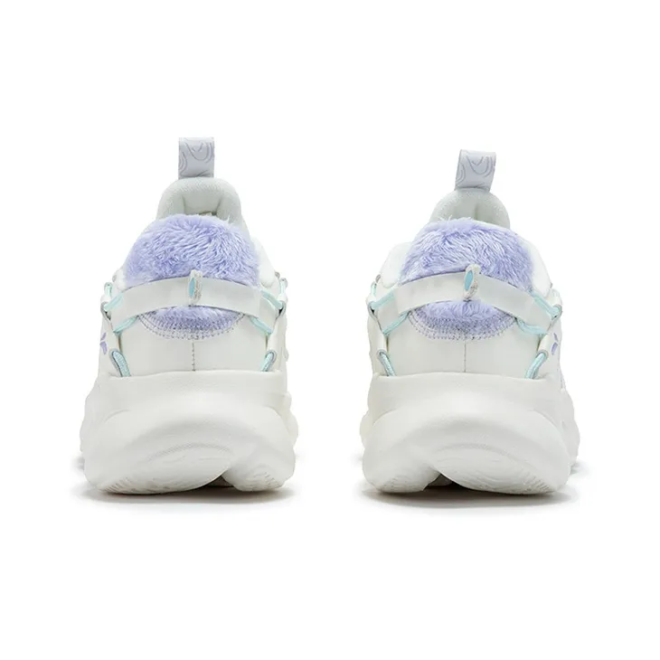 361° Anti Slip Wear Resistant Low Top Running Shoes Women's White Purple-3