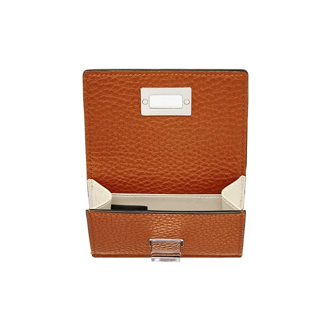 FENDI Peekaboo Cow Leather Wallet Extra Mini Women's Brown-3