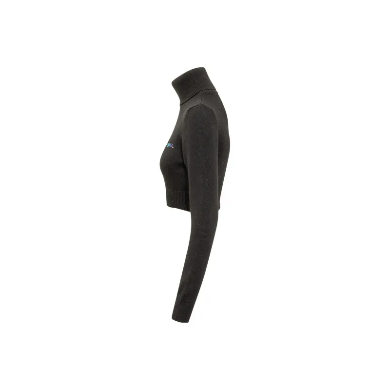 PALM ANGELS All Roads Cropped Turtleneck Black/White-2