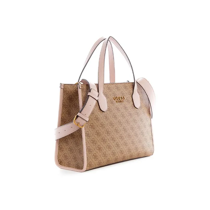 GUESS PU Shoulder Bag Crossbody Bag Handbag Small Size Women's Pink/Brown-1