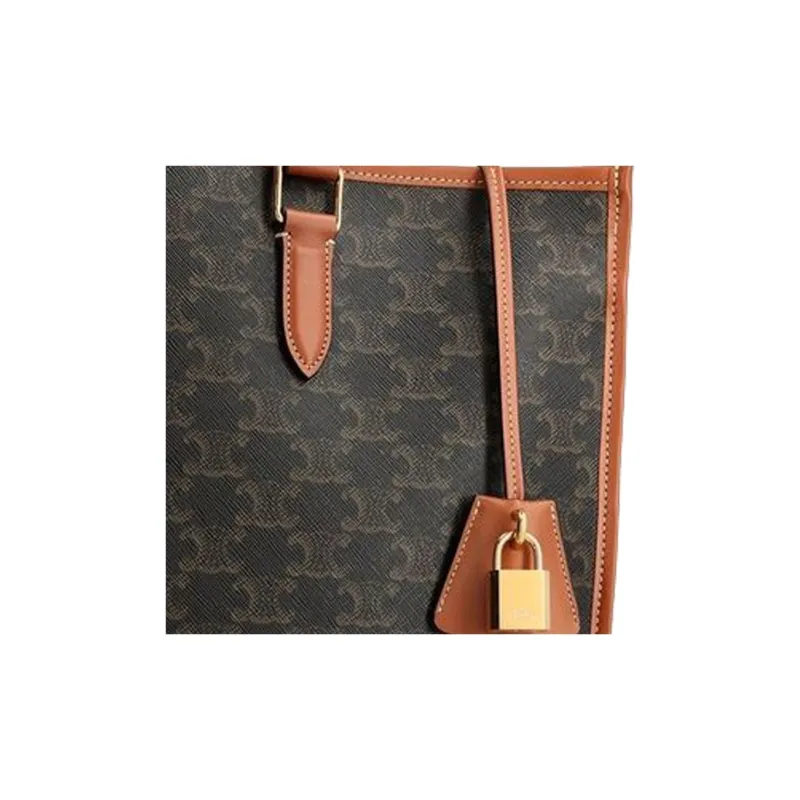 CELINE Canvas With Leather Canvas Bag Tote Bag Shopping Bag Shoulder Bag Crossbody Bag Handbag Regular Women's Brown-3