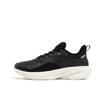 361° Sharp Leaf Abrasion Resistant Slip Resistant Low Top Winter Padded Running Shoes Women's Black White