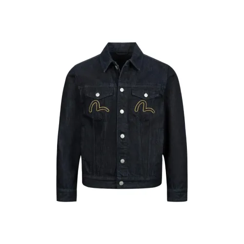 EVISU Denim Jackets Men Denim Blue