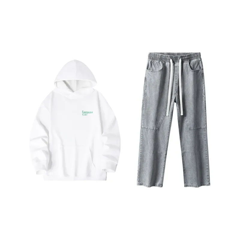Hepburn Cat Sweatshirt Sets Unisex-7