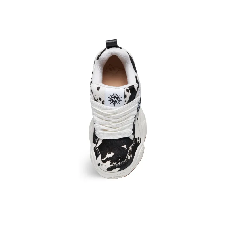 POIZON x Heyday Anti Slip Wear Resistant Low Top Skateboard Shoes Unisex Black White-4