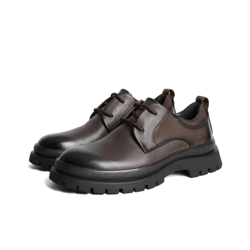 BELLE Dress Shoes Men Low Top Brown/Black-4
