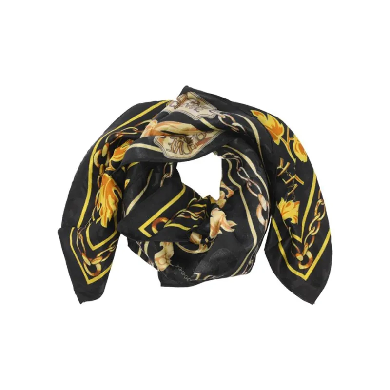 VERSACE Silk Scarves Women's Black-0