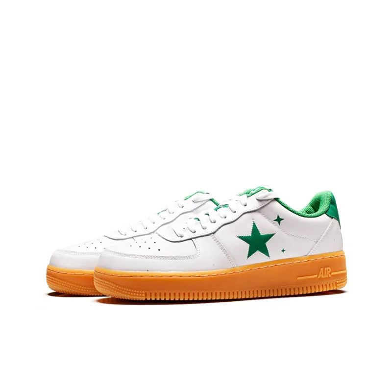 VOIT Anti Slip Wear Resistant Low Top Skateboard Shoes Unisex White Green-2