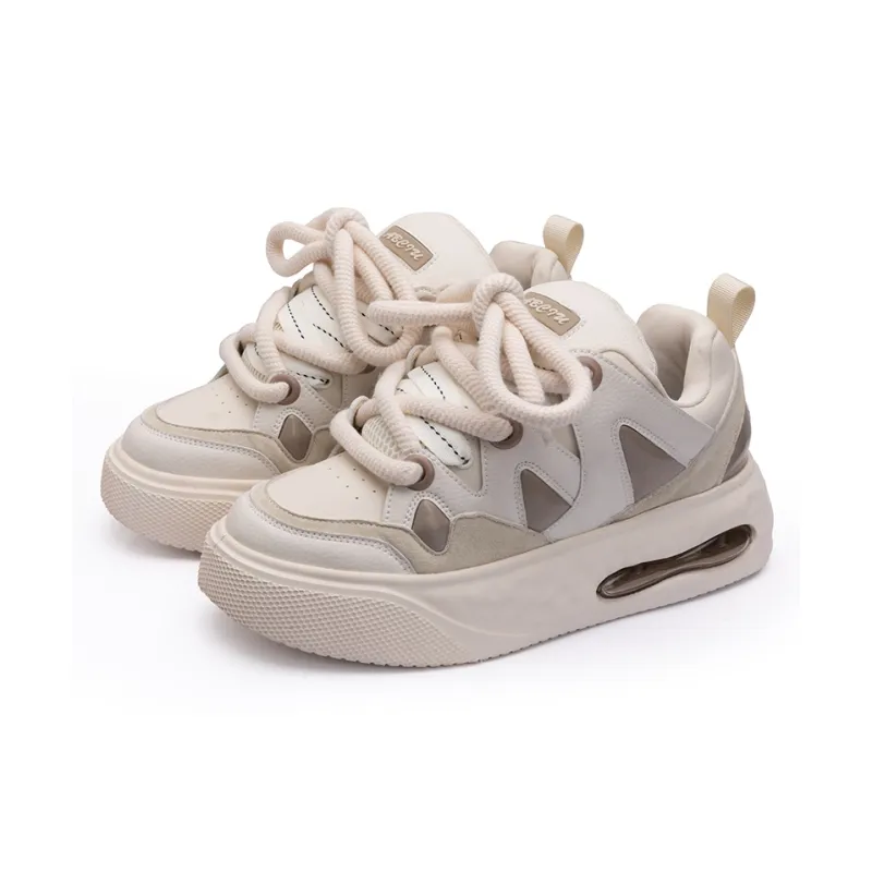 ABCIU Slip Resistant Cushioning Low Top Skateboard Shoes Unisex Greige-4