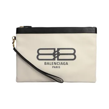 Balenciaga Canvas Canvas Bag Clutches Large Size Men's Beige