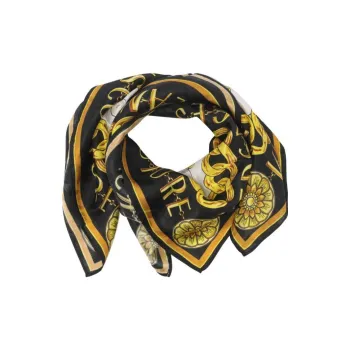 VERSACE Silk Scarves Women's Black