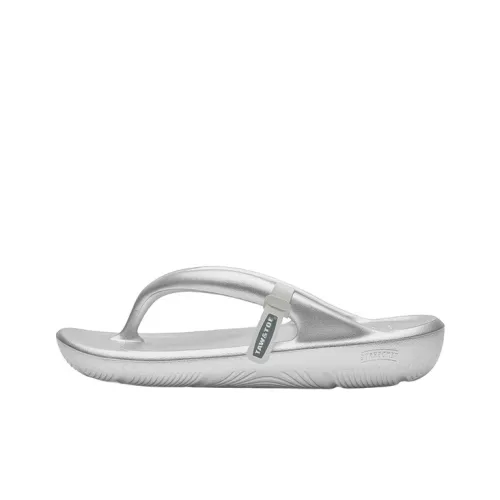 TAW&TOE Silent, Anti Abrasion And Quick Drying Flip Flops Unisex Silver
