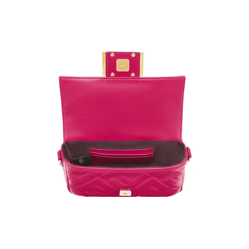FENDI Baguette Lambskin Baguette Bag Portable Crossbody Bag Shoulder Bag Mini Women's Pink-3