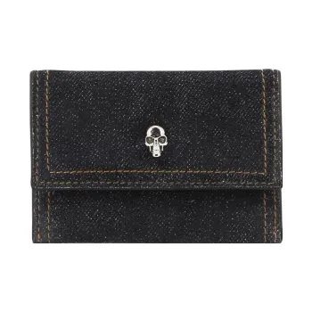 Alexander McQueen Cotton Fabric Wallet Women's Dark Blue