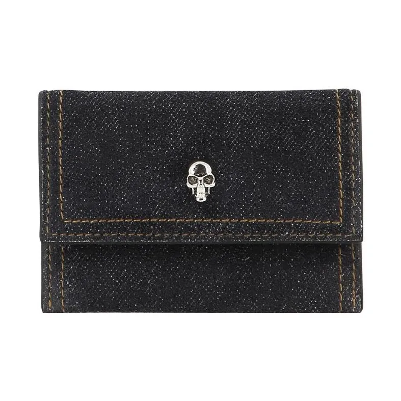 Alexander McQueen Cotton Fabric Wallet Women's Dark Blue-0