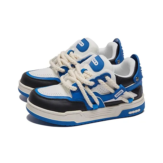 GOODBRAND Height Increasing Slip Resistant Mid Top Skateboard Shoes Unisex Obsidian Blue-4