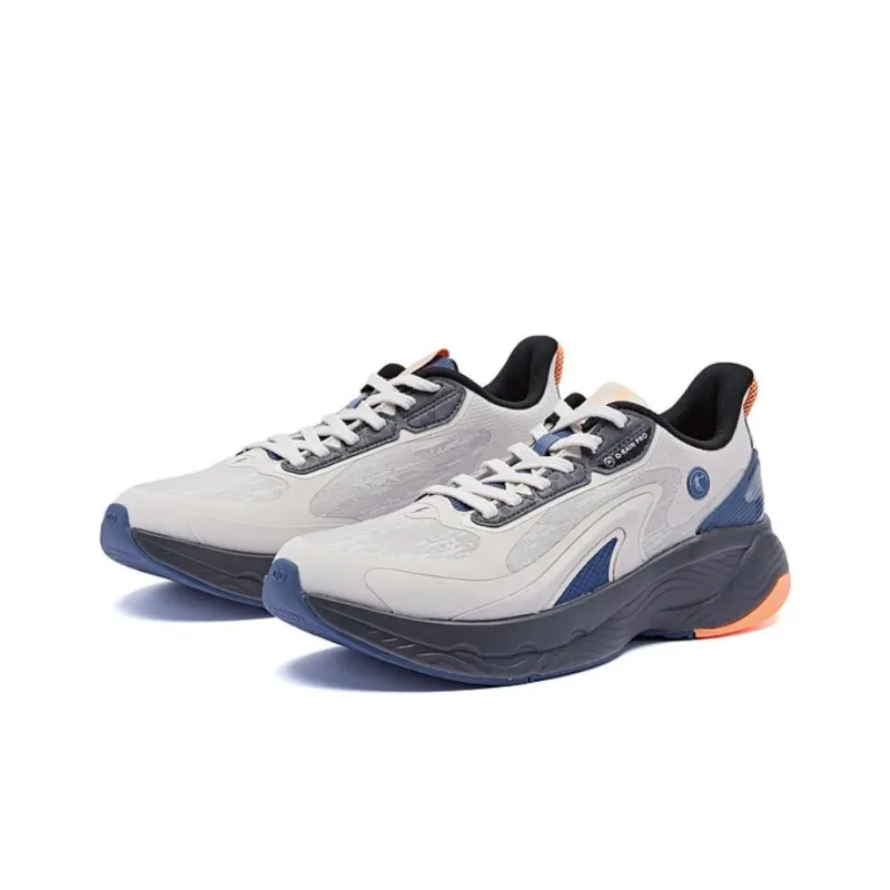 QIAODAN Streamer 4.0 Slip Resistant Warm Low Top Running Shoes Men's White Gray-2