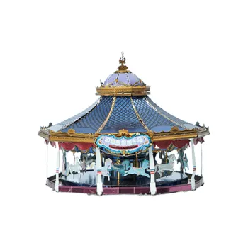 Disney Fantasy Curve Rotating Wooden Horse 3D Metal Model Kits 6cm