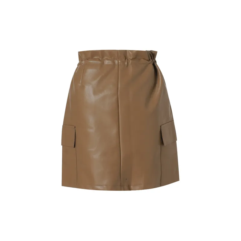 QYPRF Leather Short Skirts Women's-1