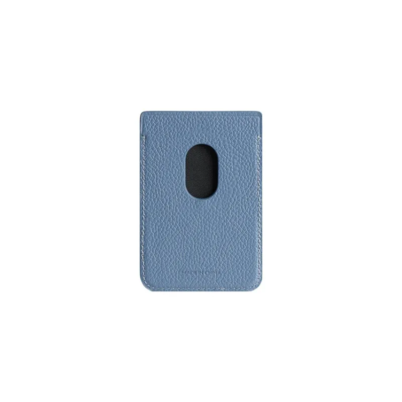 Balenciaga Cash Grain Cow Leather Card Holder Men's Blue-1