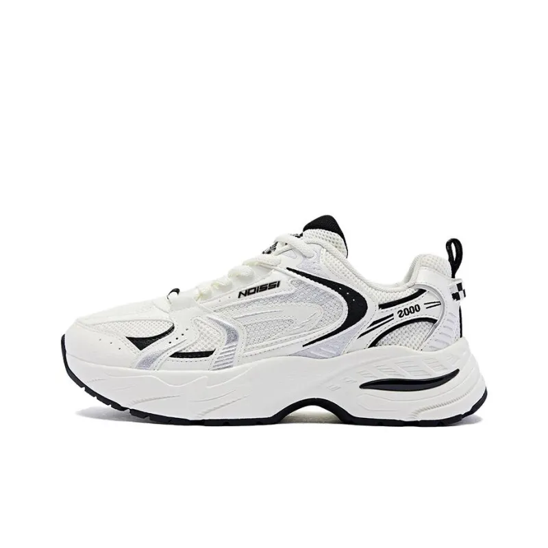 QIAODAN Cushioning And Breathable Low Top Casual Shoes Women's Ivory Black-0
