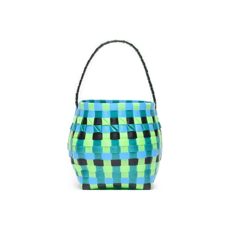 MARNI Polypropylene With Cow Leather Bucket Bag, One Shoulder Handbag Regular Kids' Green-1