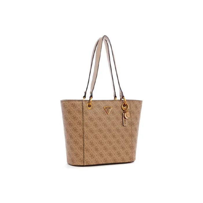 GUESS Polyurethane Tote Bag Shopping Bag Shoulder Bag Handbag Small Size Women's Brown-1