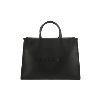 Lanvin Sheepskin Combo Bag, Shoulder Bag, Crossbody Bag, Handbag Medium Size Women's Black